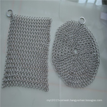 Kitchen cast iron cleaning chainmail scrubber sponge